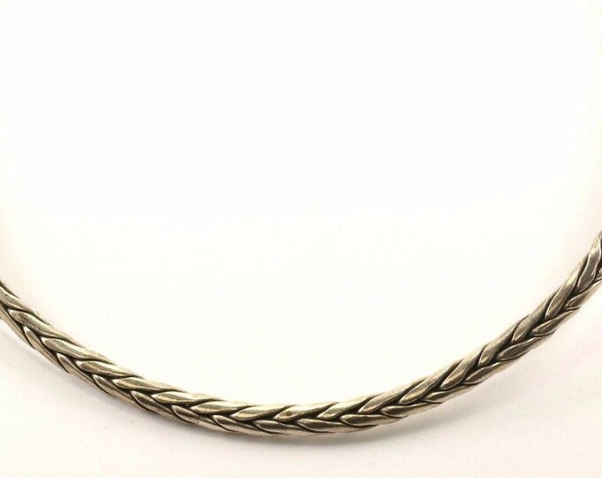 Vintage 15 Inch  Braided Design Collar Necklace 925 Sterling Nc 1124
