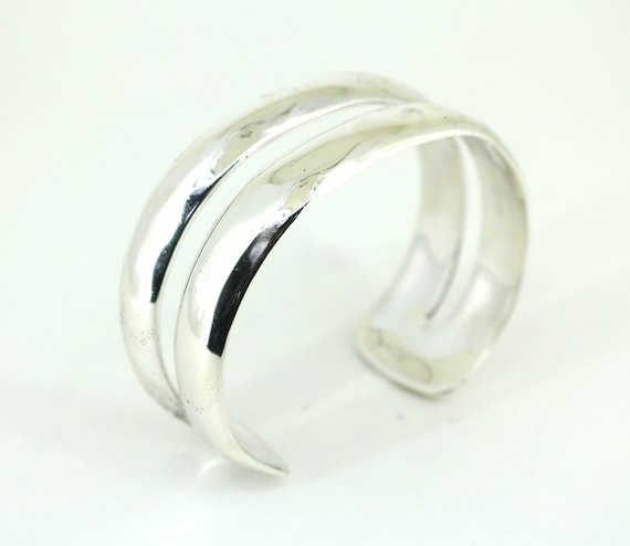 Vintage Double Twisted Split Strand Cuff Bracelet… - image 1