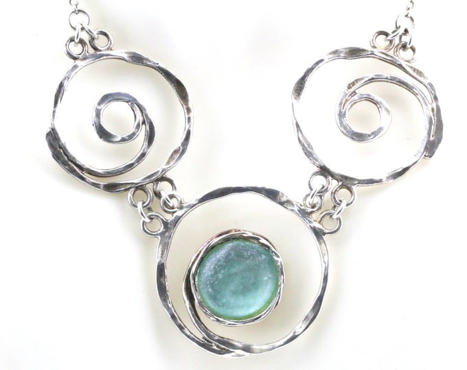 17 Inch Elegant Swirl  Design Pendant Necklace 925 Sterling NC 833