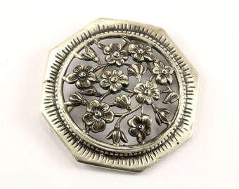 Vintage Handmade Flower Design Pin/Brooch 925 Sterling BB 451-E