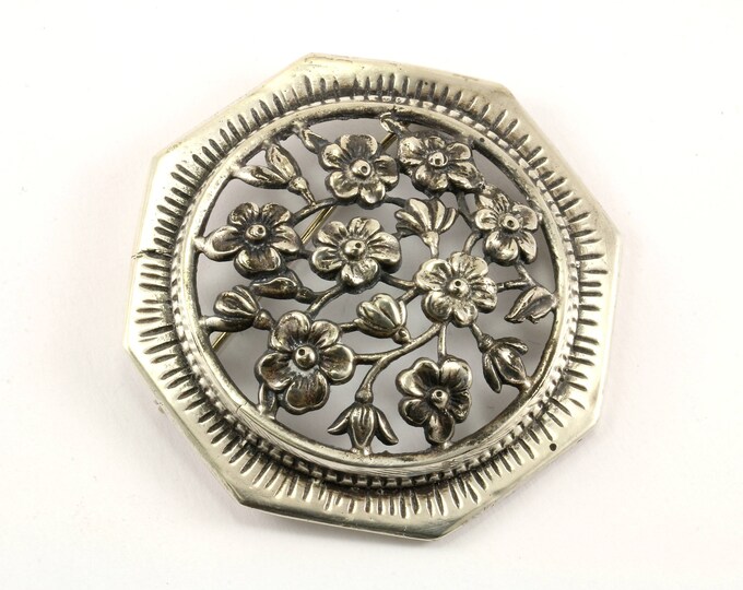Vintage Handmade Flower Design Pin/Brooch 925 Sterling BB 451-E