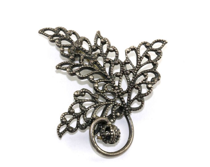Vintage Leaf Shape Pin/Brooch 925 Sterling Silver BB 243 -E