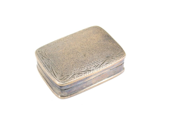Vintage Art Deco Shiny Small Trinket Case Box Sterling 925 Silver  OT 146