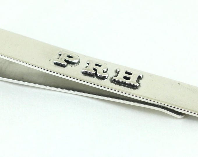 Vintage PRH Personalized Classic Bar Tie Clip 925 Sterling Silver OT 317