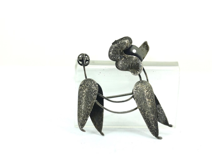 Vintage Beau Sterling Cute Poodle Design Pin/Brooch 925 Sterling BB 703
