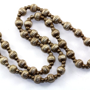 123765805654 Vintage Beads Necklace 925 Sterling Nc 973