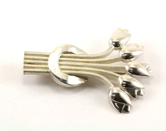 Vintage Flowers Floral Design Pin/Brooch 925 Sterling BB 249-E