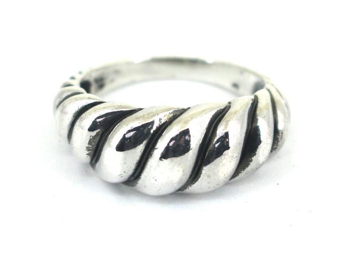 Vintage Gorgeous Rope Twist Design Band Ring 925 Sterling RG 4619