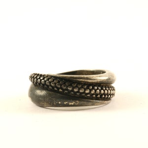Vintage Size 7.75 Dawkins Popcorn Design Band Ring 925 Sterling Silver RG 3018