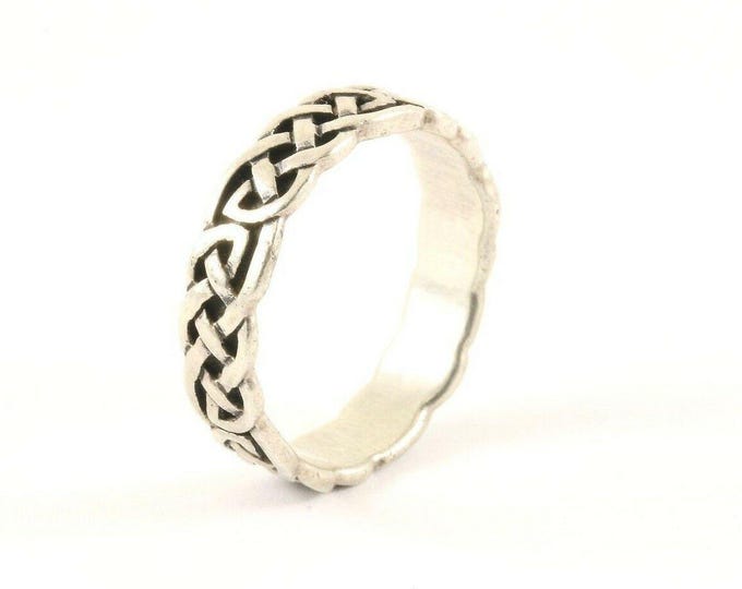 Vintage Silver Braided Band Design Ring 925 Sterling RG 3942