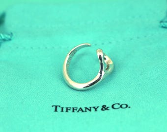 Vintage Tiffany & Co. Elsa Peretti Open Heart Ring Sterling Silver