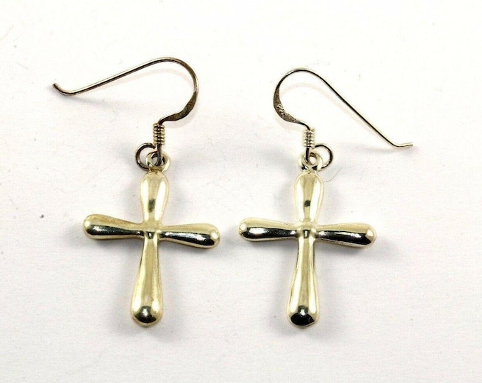 Vtg Cross Shaped Drop/dangle Earrings Er 170(401742007689)