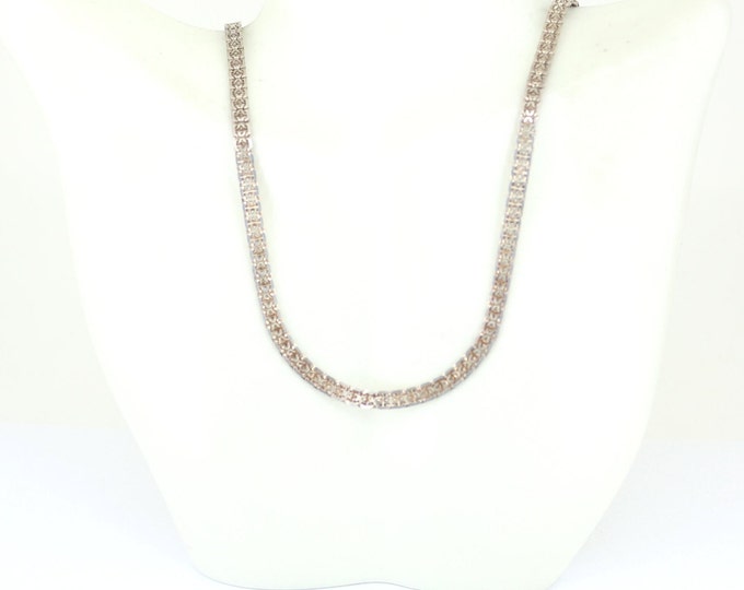 Vintage 20Inch Men's Fine Flat Noose Long Link Design Chain Necklace 925 Sterling NC 56