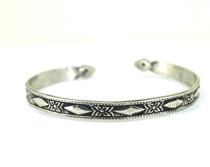Vintage SB Sterling JA Cuff Bracelet 925 Sterling  Silver BR 258