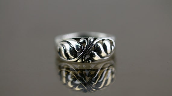 Vintage Size 9  Open Scroll Pattern Design Ring 9… - image 6