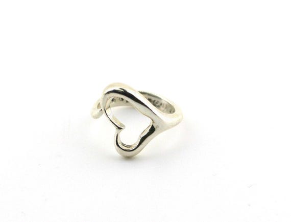 Vintage Tiffany & Co. Elsa Peretti Open Heart Ring, Sterling