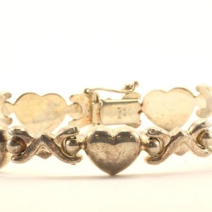 Vintage Xoxo Heart Shape Design Link Bracelet Sterling 925 Br 2618