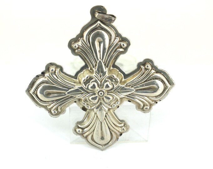 Vintage 2000 Reed and Barton Christmas Cross  Ornament 925 Sterling Silver PD 2797