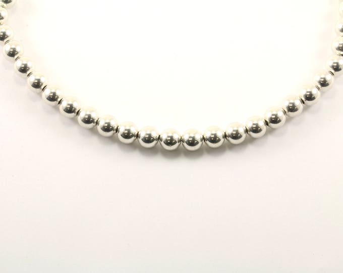 Vintage 16 Inch Beads Beaded Design Necklace 925 Sterling Silver NC 898