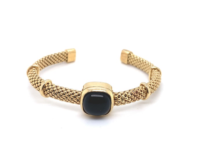 Gold Plated Popcorn Cuff Bracelet Sterling 925 Silver Bracelet BR 2149