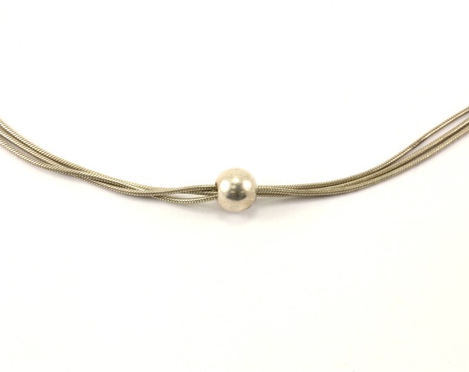 Vintage Bead Shape  Necklace 925 Sterling Silver NC 1036