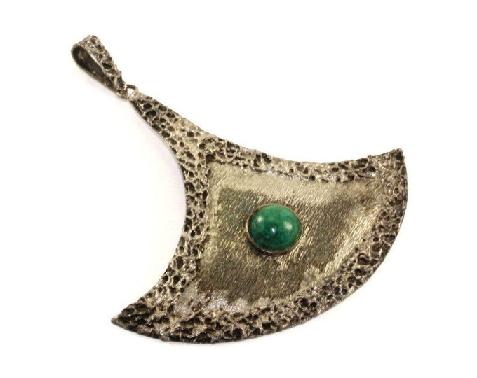 Vintage Round Cut Shape Malachite Design Handmade Antique Pendant 925 Sterling Silver Pd 1328 -e