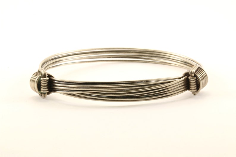 Vintage Beautiful Wire Cable Design Bangle Bracelet 925 Sterling BR 2205