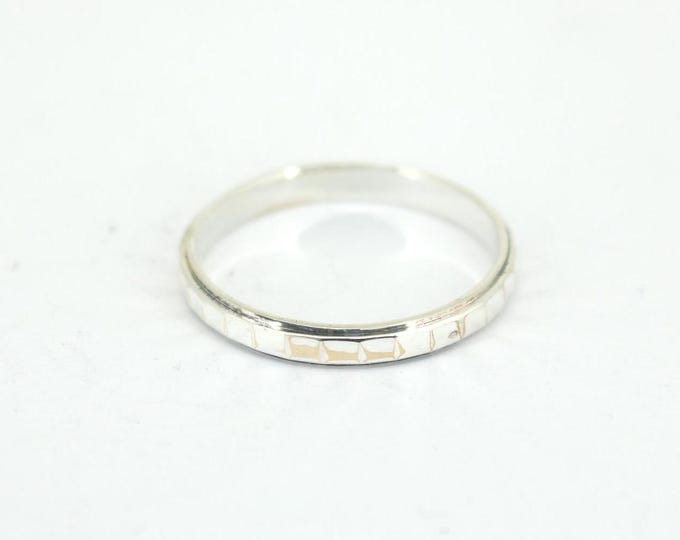 Vintage Size 10 Italy Milor Men's Carved Design Wedding Band Ring 925 Sterling Silver RG 4747