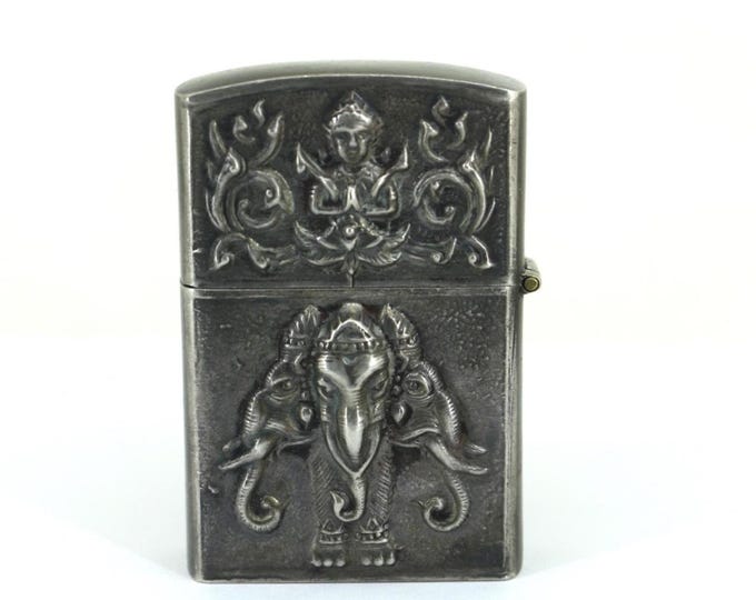 Vintage Siam Sterling Lighter Case Holder 925 Sterling OT 092