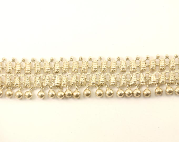 Vintage 16 Inch Two Row Beaded Design Choker Necklace 925 Sterling NC 1067