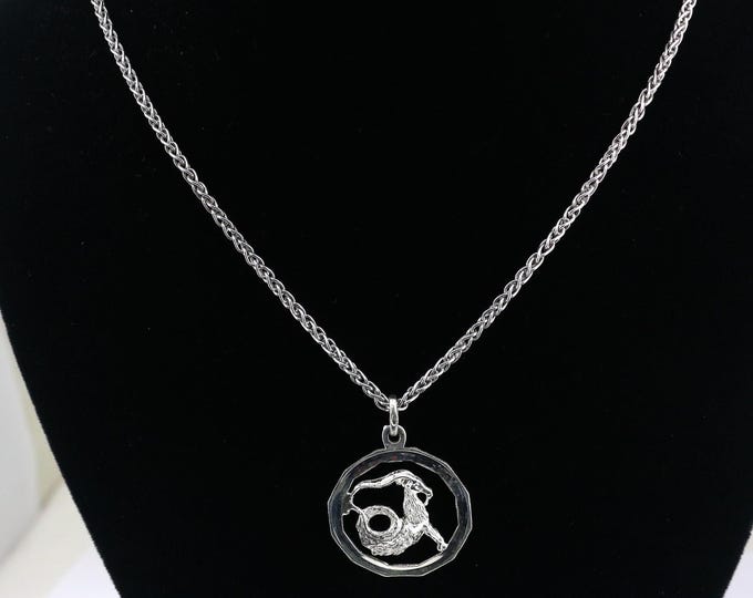 Vintage Italy Capricorn Zodiac Sign Pendant Necklace 925 Sterling Nc 990(123765809470)