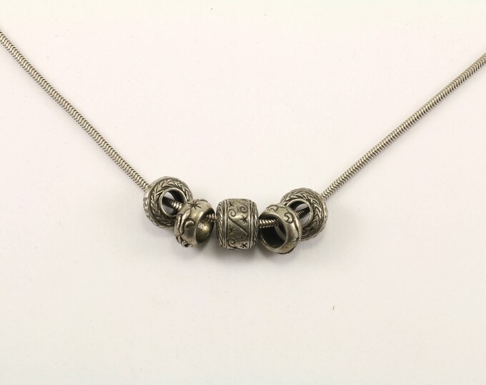 Vintage 5 Charms Necklace 925 Sterling NC 323
