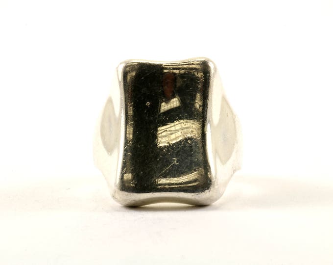 Vintage Size 8 Women's Plain Signet Ring 925 Sterling RG 3500
