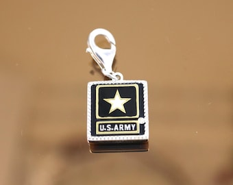 Vintage U.S Army Clip On Charm Pendant 925 Sterling Silver PD 1757