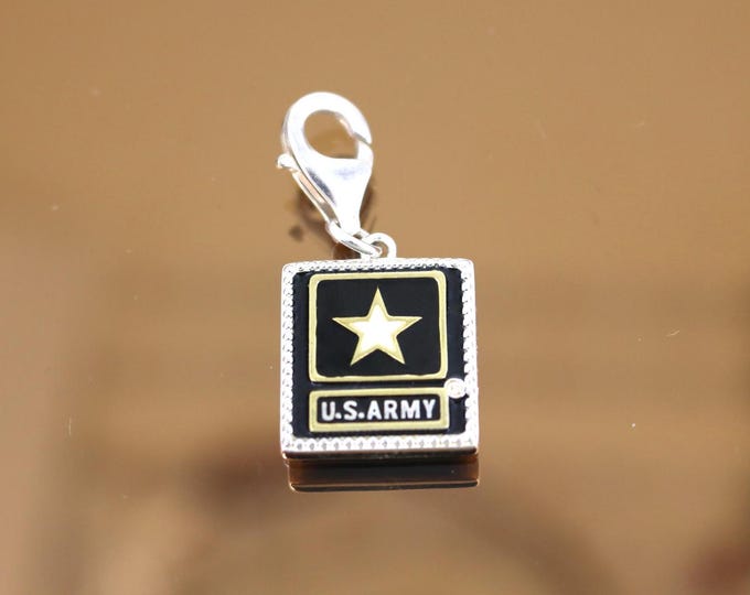 Vintage U.S Army Clip On Charm Pendant 925 Sterling Silver PD 1757