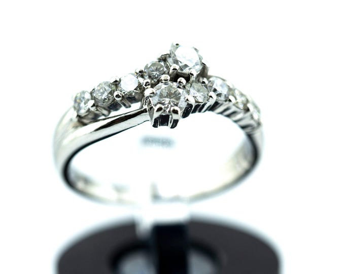 Vintage Platinum Diamond Wedding Ring, Size 4.75 PtRG 12