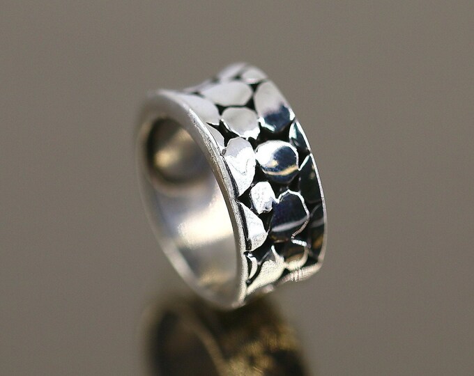 Vintage Size 7 Snake Crocodile Band Ring 925 Sterling Silver RG 2449