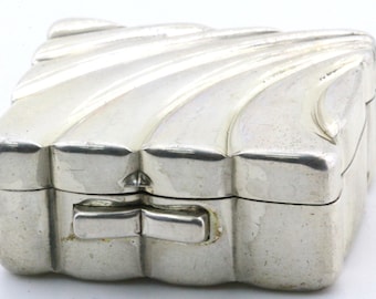 Vintage Volupte Pend Small Pill Box With Mirror Silver OT 217L