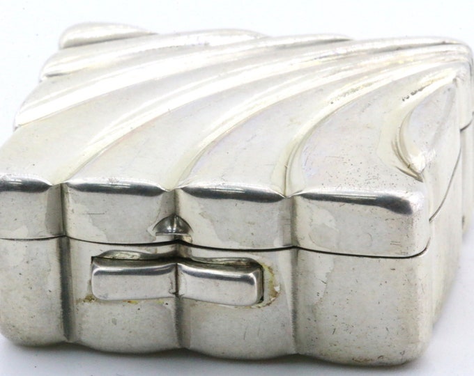 Vintage Volupte Pend Small Pill Box With Mirror Silver OT 217L