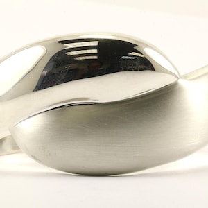 Vintage Italy Mirror Brushed Design Cuff Bracelet  925 Sterling Br 683-e