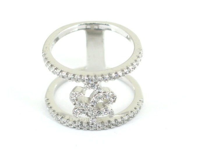 Vintage Size 6 Glamour CZ Wedding Band Ring 925 Sterling Silver RG 1116