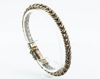 Vintage Men Heavy Byzantine Bali Design Chain Bracelet Sterling Silver 925 Br 3875Q