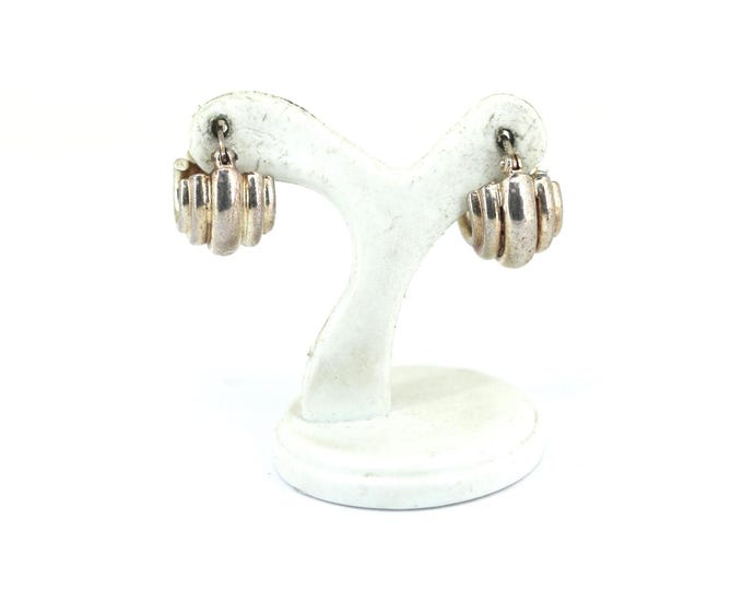 Vintage Puffy & Wide Hoop Children's Earrings  Sterling Silver ER 1131