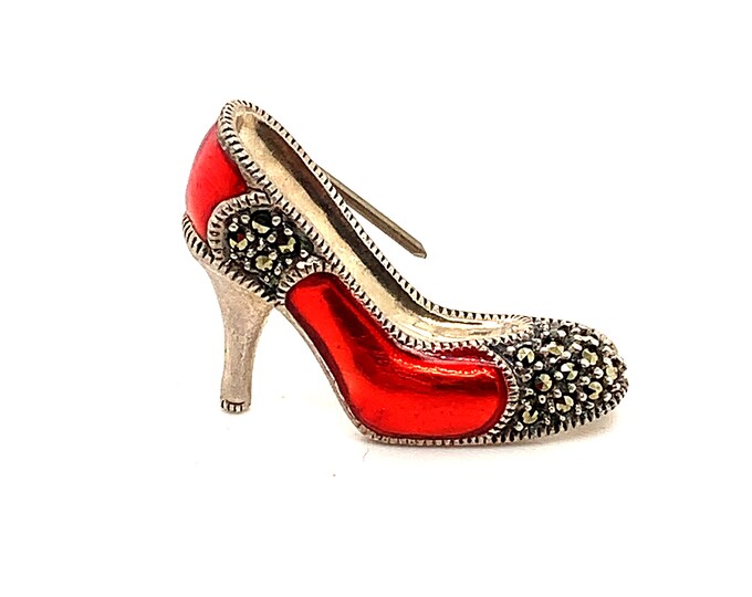 Vintage Brooch | Marcasite Stones Design Brooch | Amal Design Brooch | Women's Shoe  Design Brooch | Silver 925 Sterling | BB 1939B