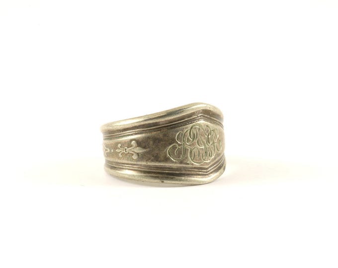 Vintage Silver Spoon Style Lfr Initial Letters Design Ring 925 Sterling Silver RG 4107