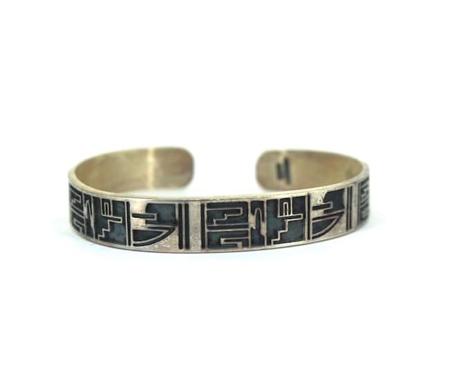 Vintage Bracelet | Navajo Design Bracelet | Abstract Design Bracelet | Sterling 925 Silver Bracelet | BR 3180