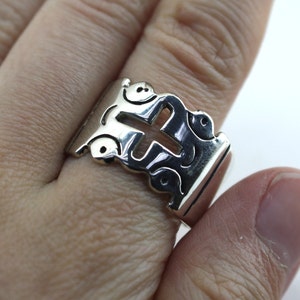 Size 10 Cross Ring 925 Sterling RG 839