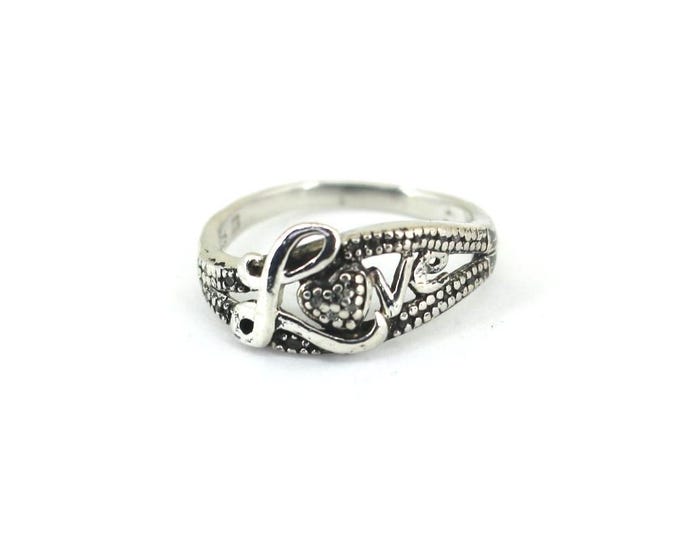 Vintage Size 8 Love& Romantic Design Statement  Ring 925 Sterling Silver RG4724