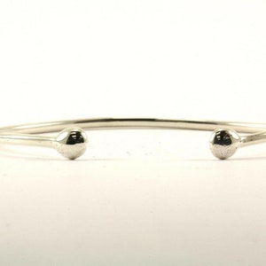Vintage Beaded Ends Cuff Bracelet Sterling Br 2679(123759779501)