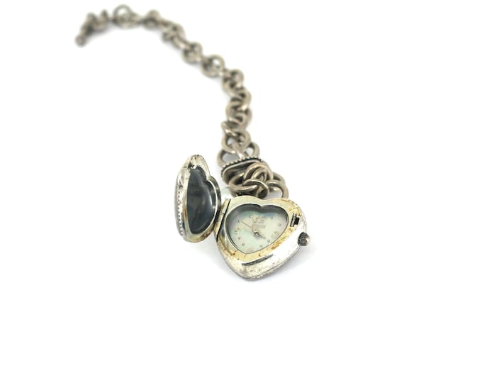 Vintage Ecclissi Japan Quartz Heart Shaped Bracelet  Watch Sterling OT 240